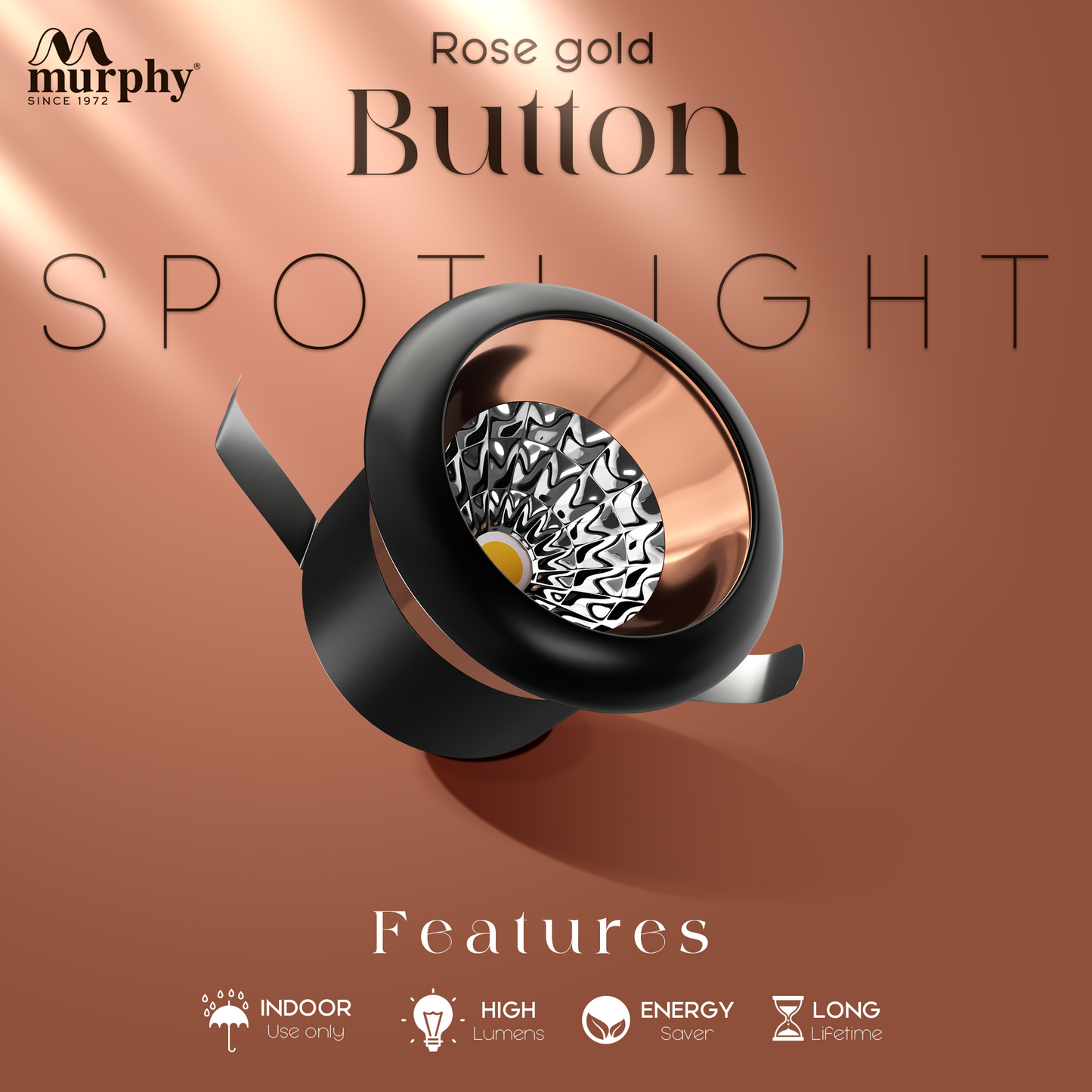 Murphy 2W Rose Gold Button Spot Light