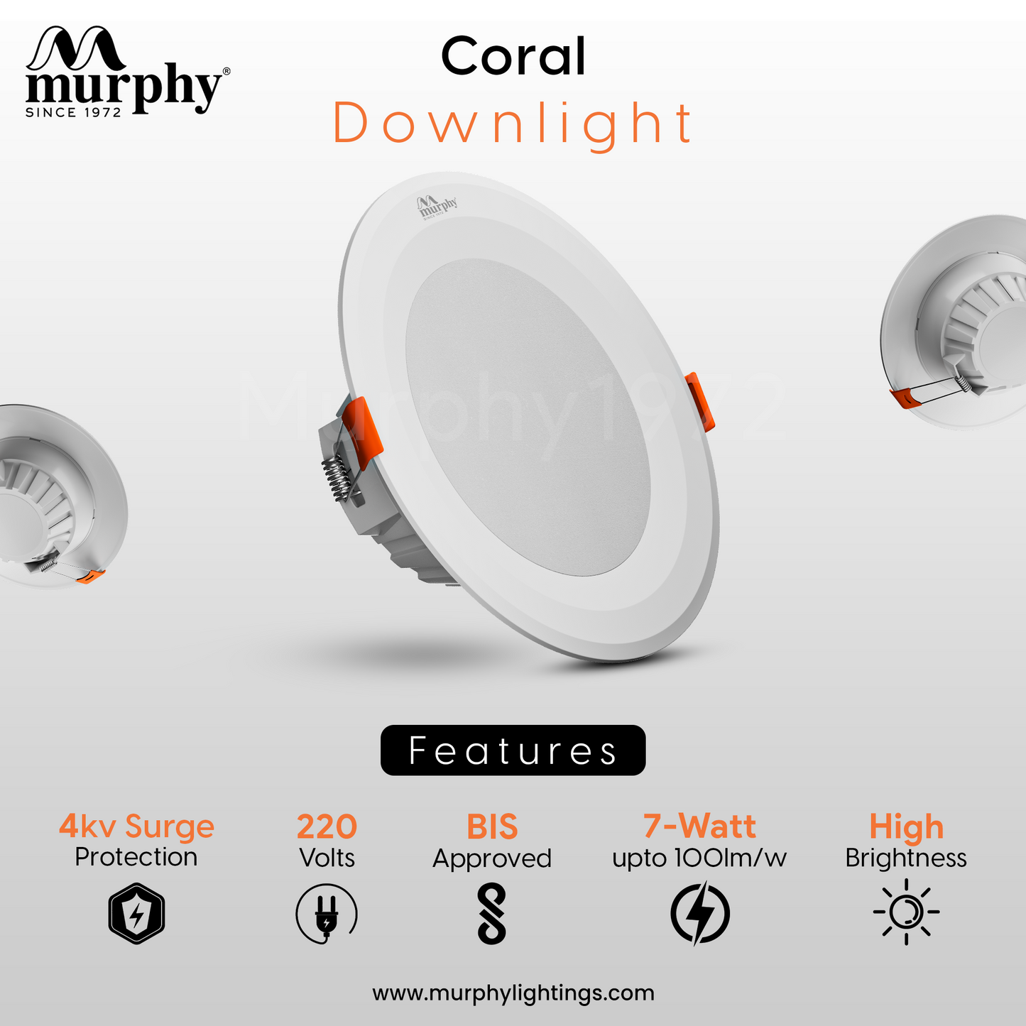 Murphy 7W CORAL LED Concealed Box Down Light