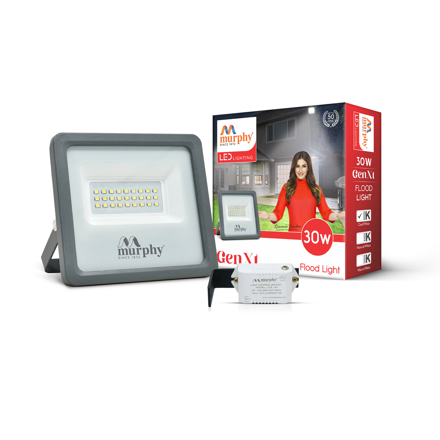 Murphy LED 30W Genxt Flood Light-With Auto On Off Driver