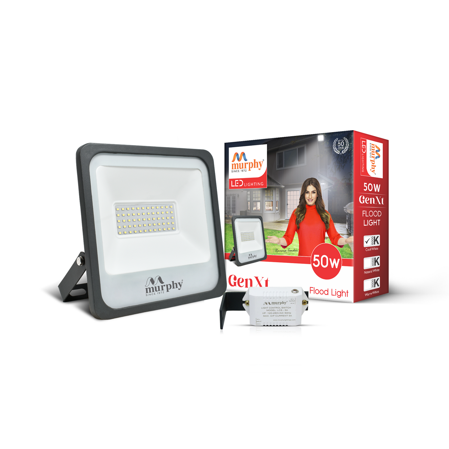 Murphy LED 50W Genxt Flood Light-With Auto On Off Driver