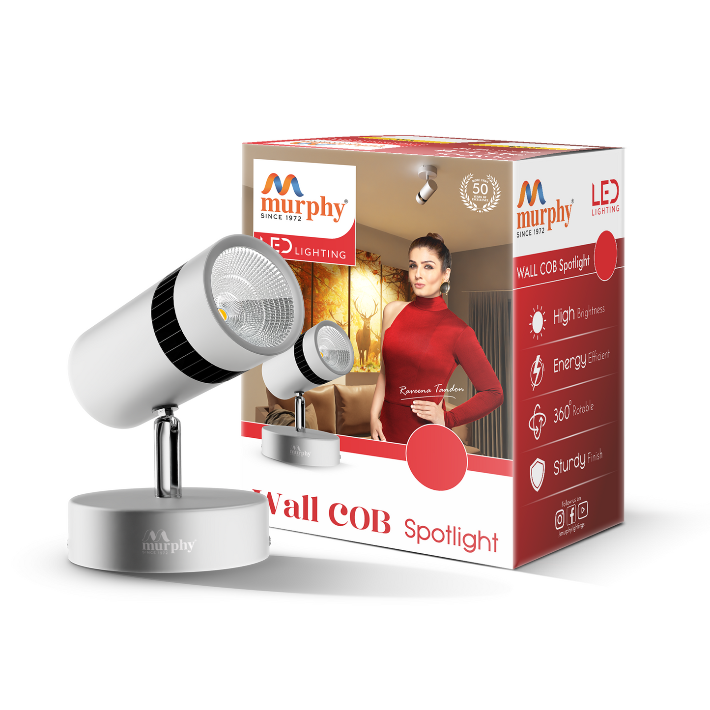 Murphy 10W Adjustable Aliminum LED Wall COB White Body