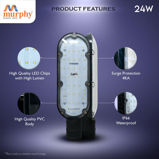 24W LED NEO Street Light-(PVC MODEL) With Auto On Off Driver