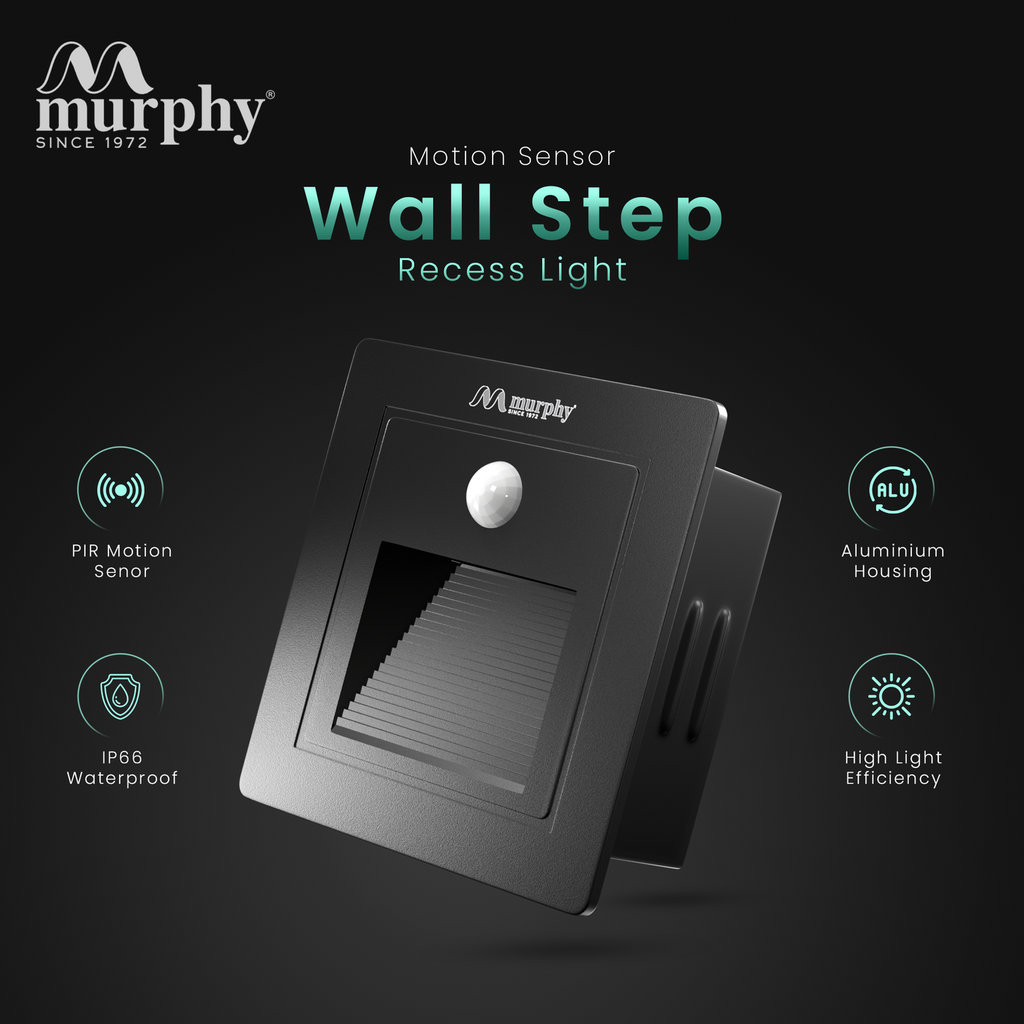 Murphy 3W LED Foot Wall Light With Sensor - RECESS