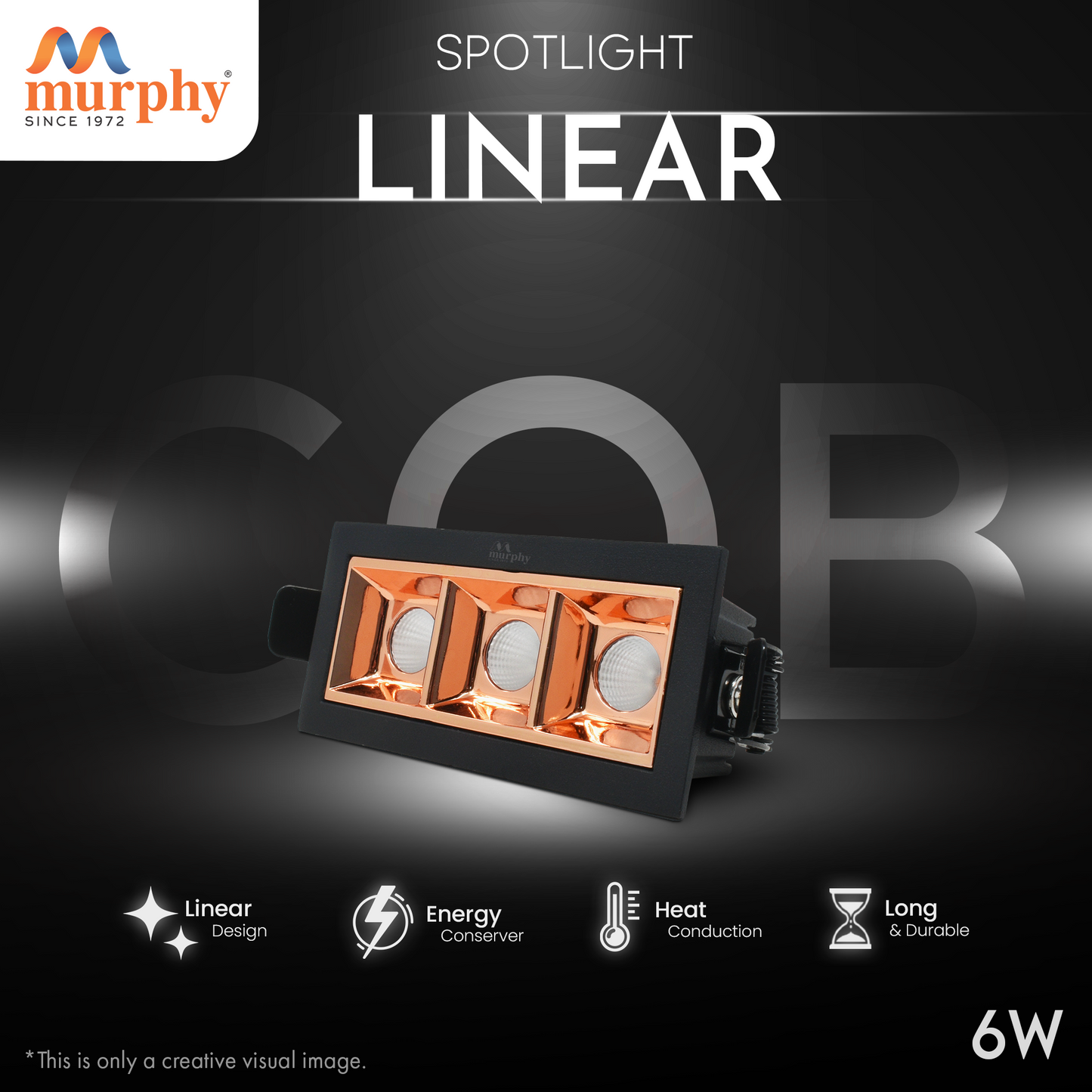 Murphy 6W Black Gold Finish Laser COB Spot Light