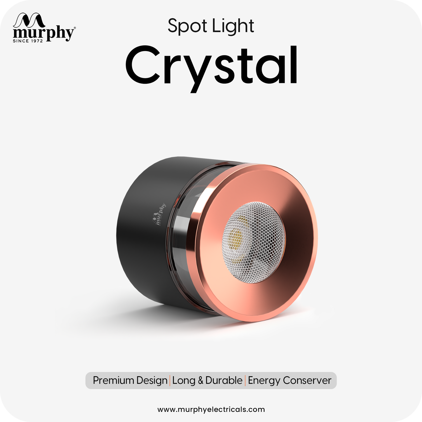 Murphy 6W Crystal Black Rose Gold Cylindrical COB Surface Light
