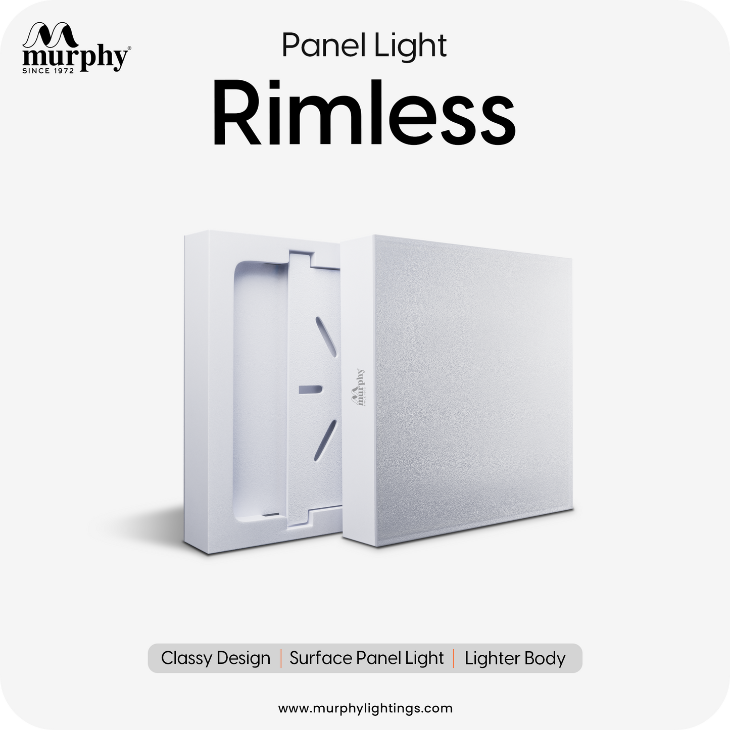 Murphy 12W Rimless Square Surface Panel Light