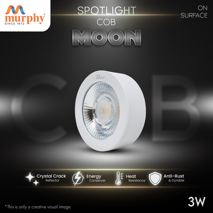 Murphy 3 Watt Moon Round Led COB Surface Cabinet/Ceiling Down Light