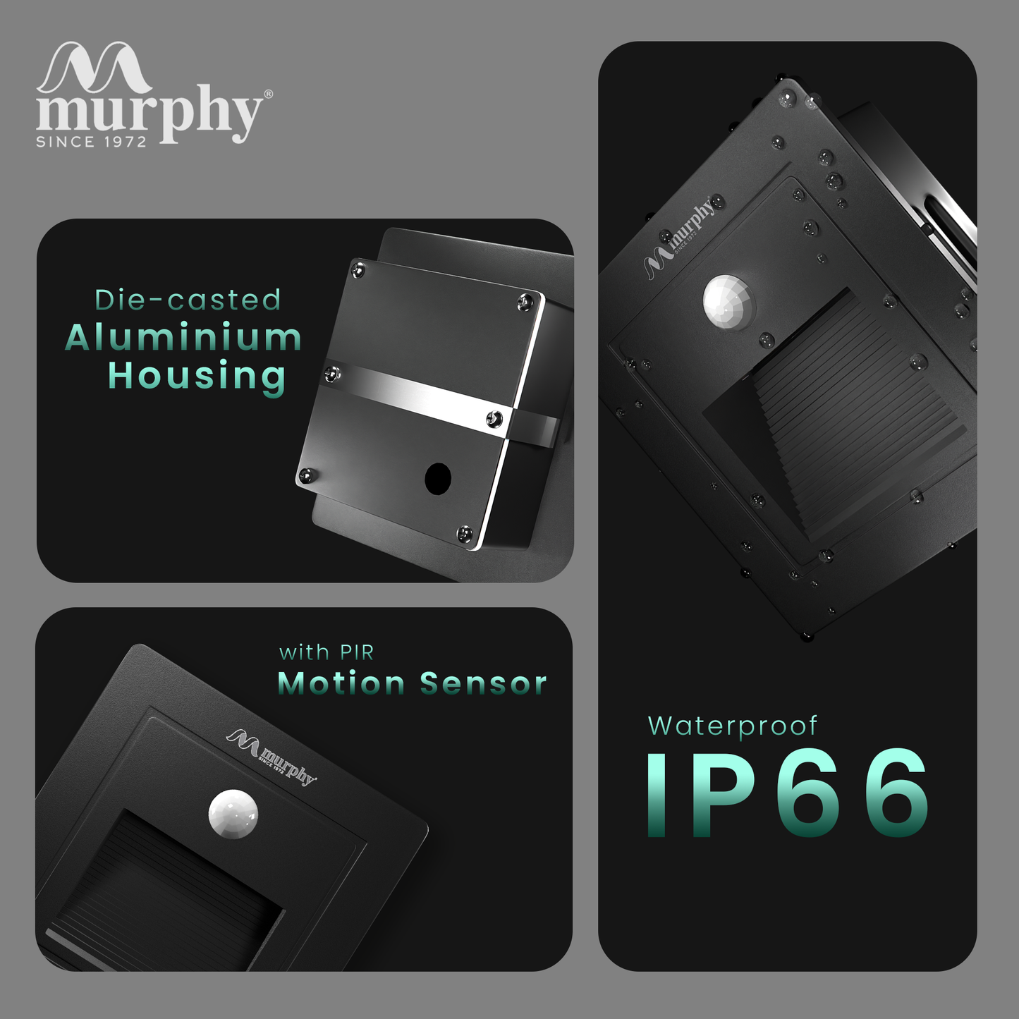 Murphy 3W LED Foot Wall Light With Sensor - RECESS