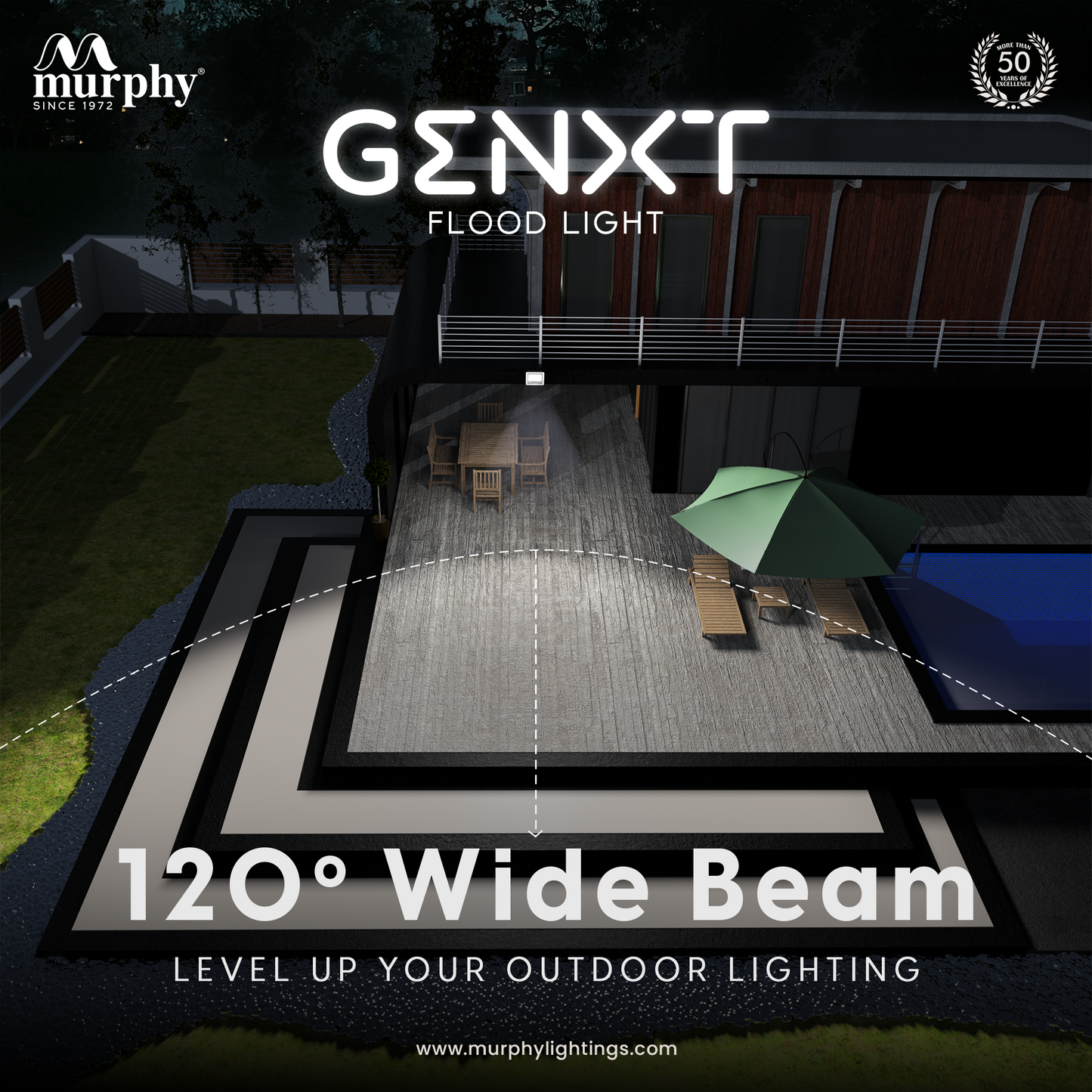 Murphy LED 30W Genxt Flood Light-With Auto On Off Driver
