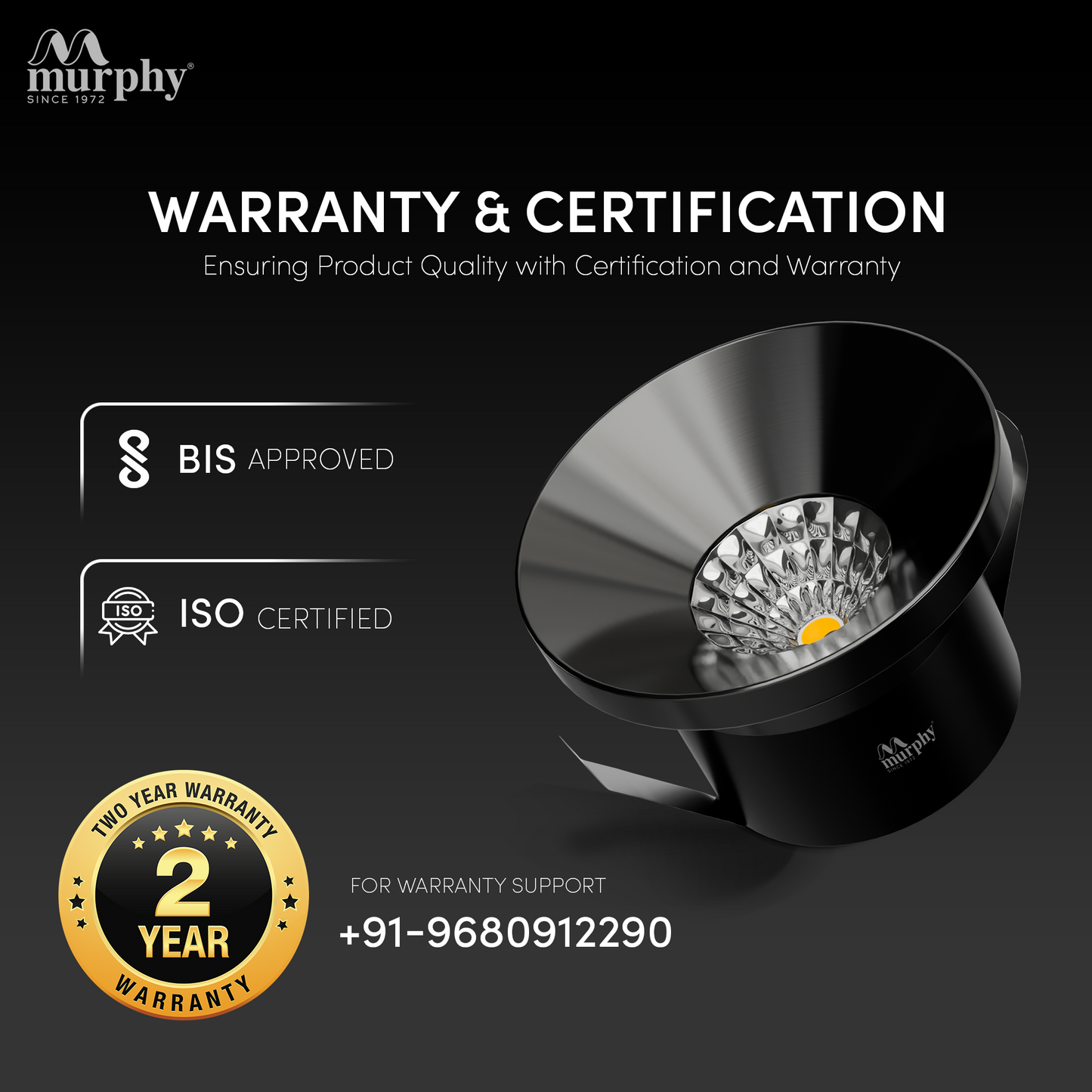 Murphy 3W Gun Metal Button Spot Light