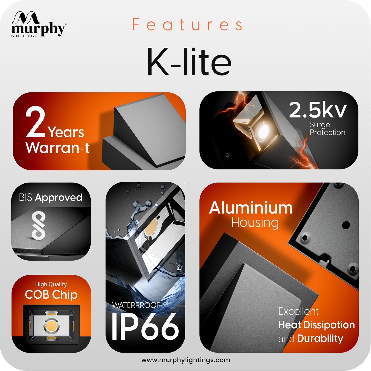 Murphy 5W LED K-Type Up & Down Light