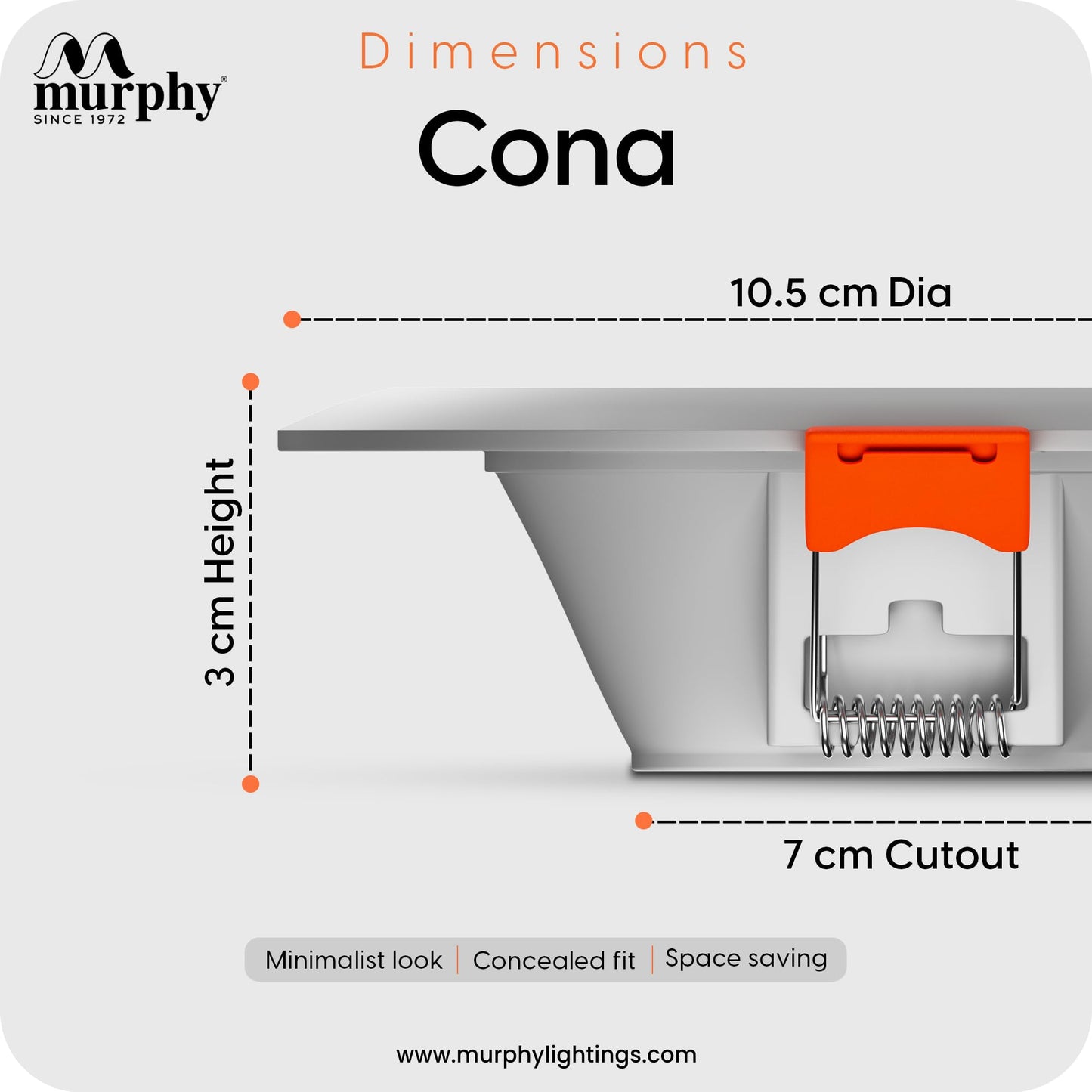 Murphy Cona 6W Round LED Concealed Panel Down Light | Best Suited for 3-Inch Cutout, Energy Efficient, 2 Years Warranty