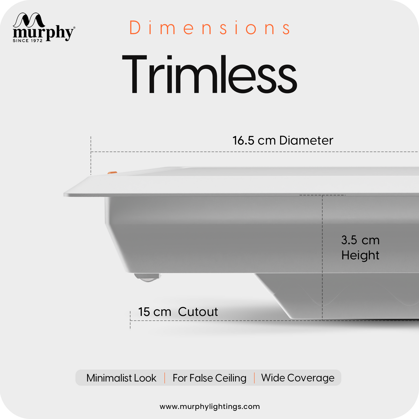 Murphy 15W Trimless 3 Color Changing Square Recess Panel Light