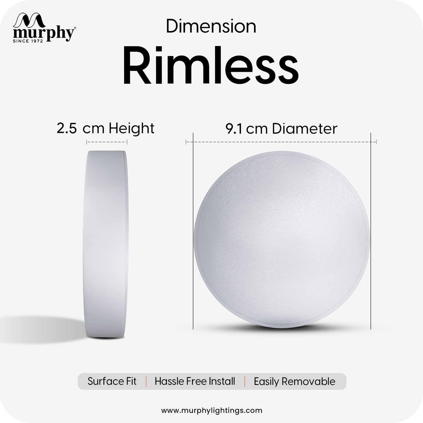 Murphy 6W Rimless Round Surface Panel Light