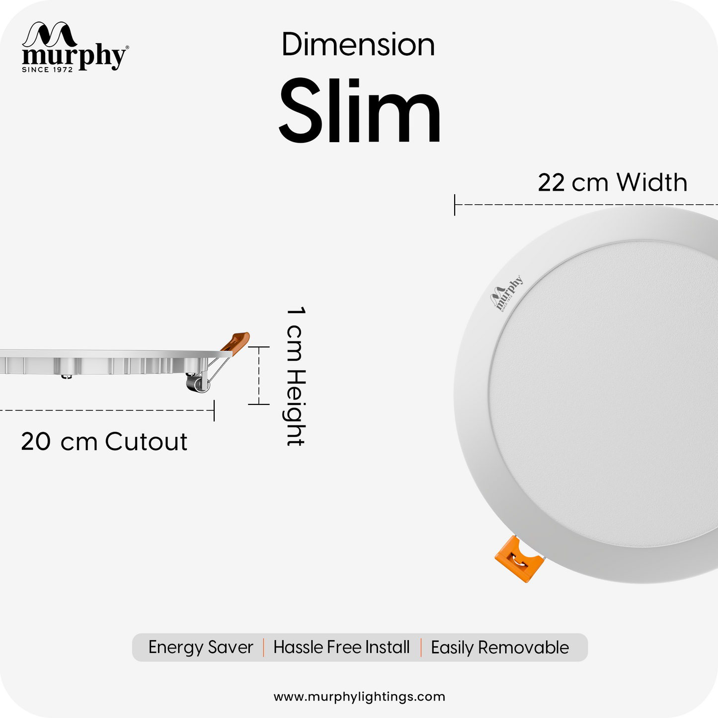 Murphy 22W Slim Round Recess Panel Light