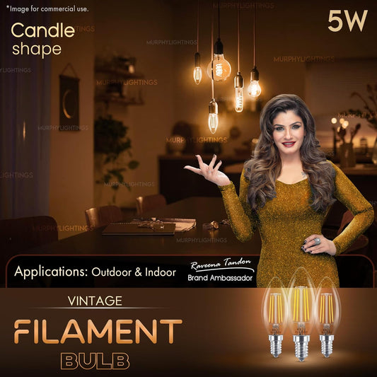 Murphy 5-watt Candle Shape Filament Candle LED Bulb Home & Decoration Bulb Base: E14