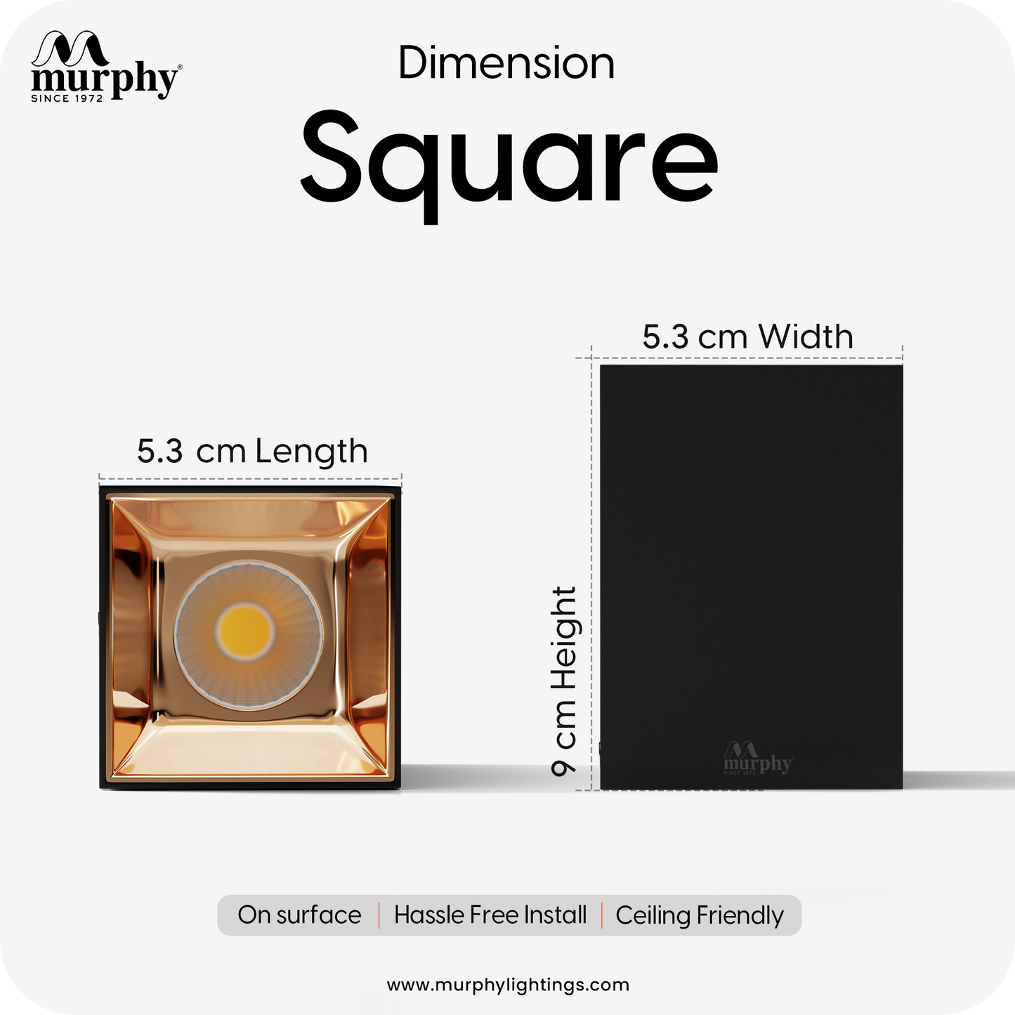 Murphy 10W Square Cylindrical Shape Surface Mounted COB Spot Downlight