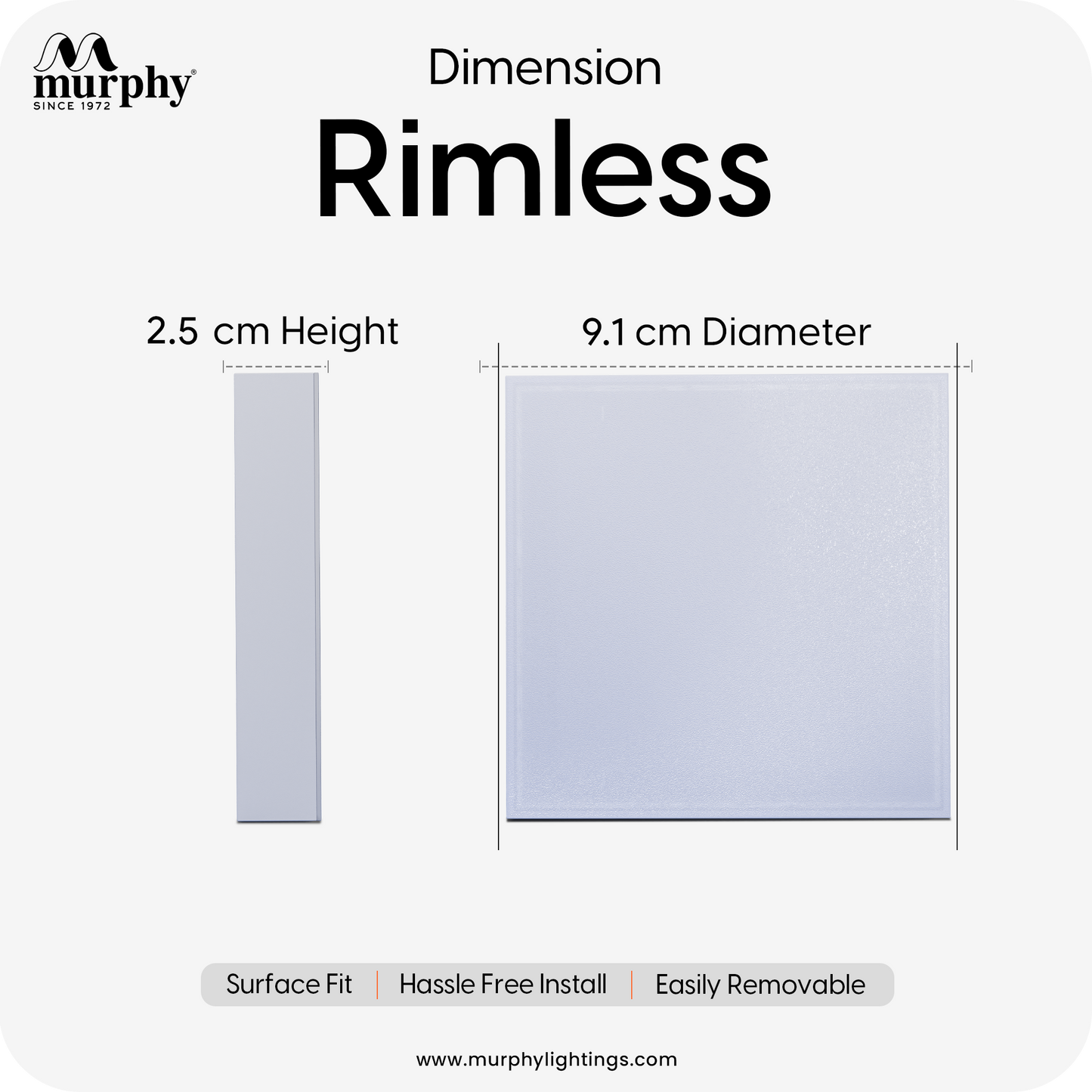 Murphy 6W Rimless Square Surface Panel Light