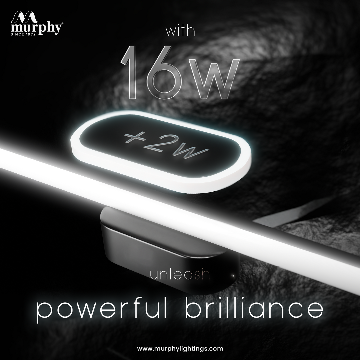 Murphy 16+2W 2FT 3-IN-1 Colour Black Finish Mirror Twins Light