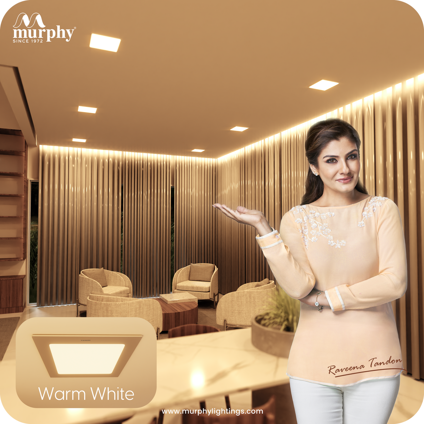 Murphy 9W Slim Square Recess Panel Light