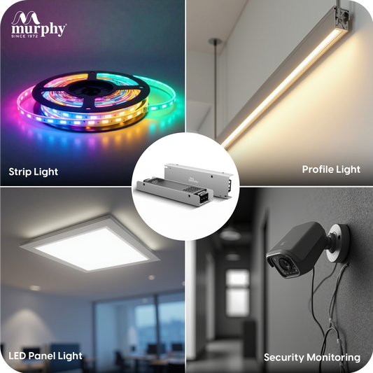 Murphy 10A 12V DC LED Driver (SMPS) | Constant Voltage Power Supply for Indoor LED Strip Lights | Aluminium Body | BIS Approved |  (1-Year Warranty)