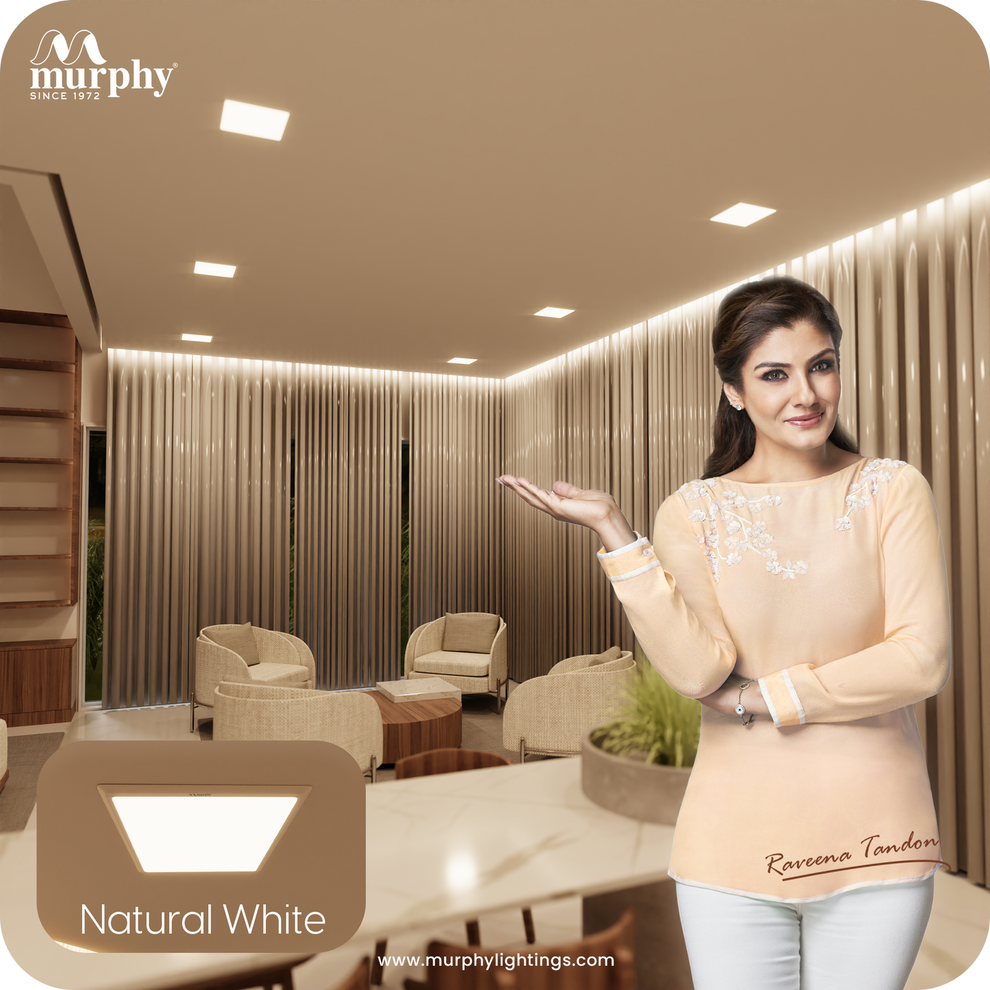 Murphy 10W Trimless Square Recess Panel Light