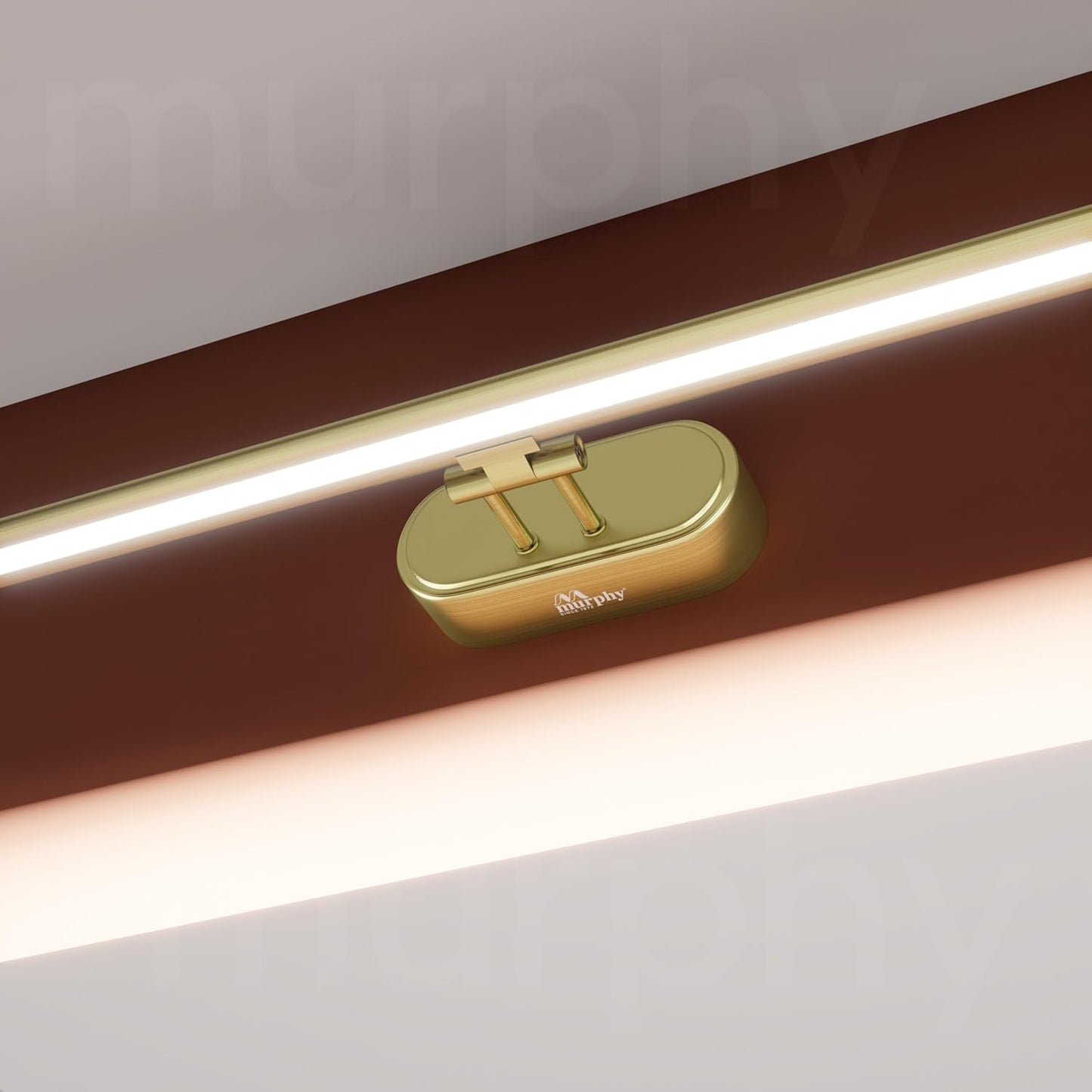 Murphy 12W Colour Changing 3in1 Brass Finish LED Mirror Light (Cool White, Warm White, Neutral White) | Adjustable Angle | Modern Vanity/Dressing/Bathroom Wall Light
