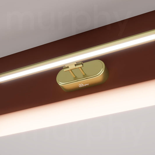 Murphy 12W Colour Changing 3in1 Brass Finish LED Mirror Light (Cool White, Warm White, Neutral White) | Adjustable Angle | Modern Vanity/Dressing/Bathroom Wall Light