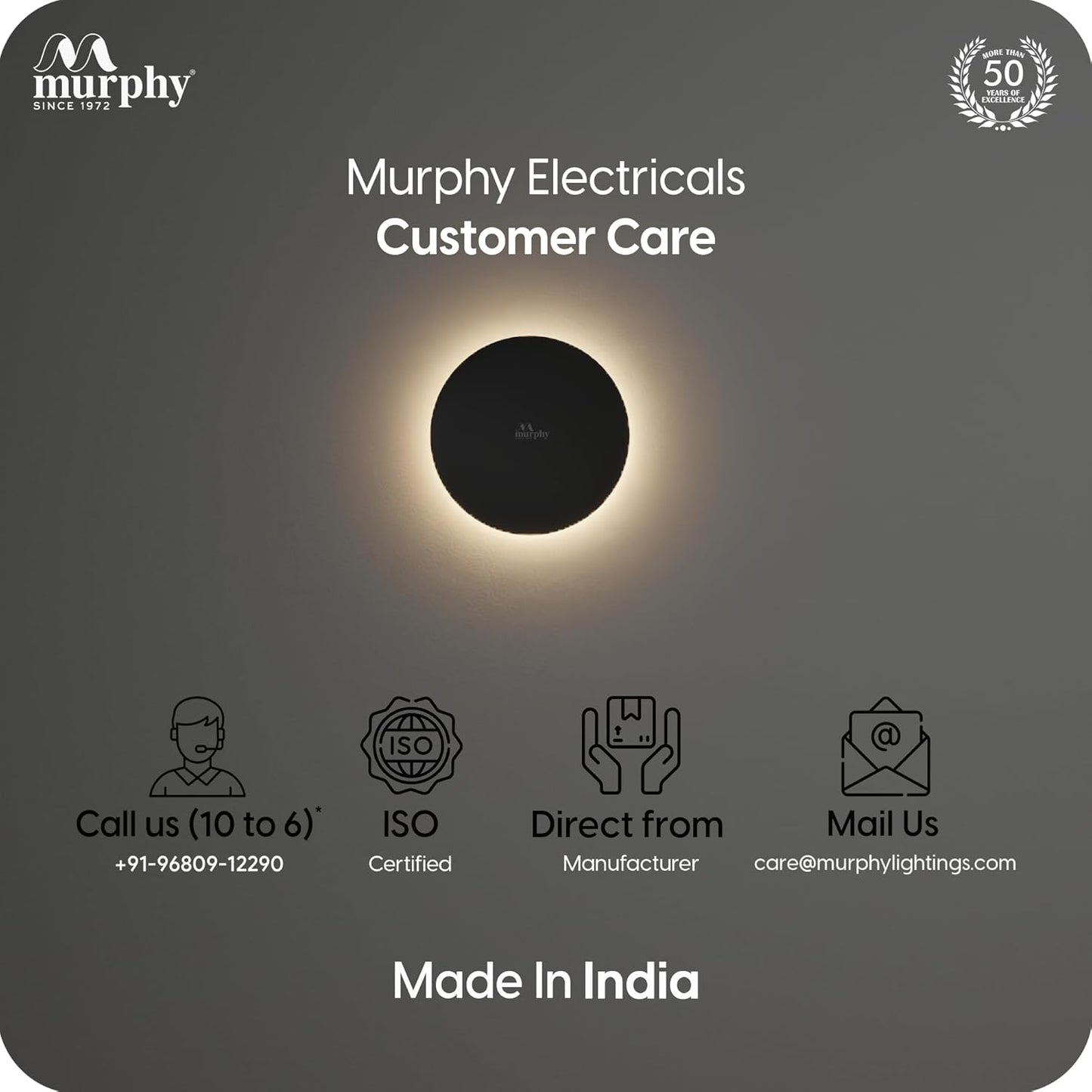 Murphy 12W Black Moon LED Wall Lamp