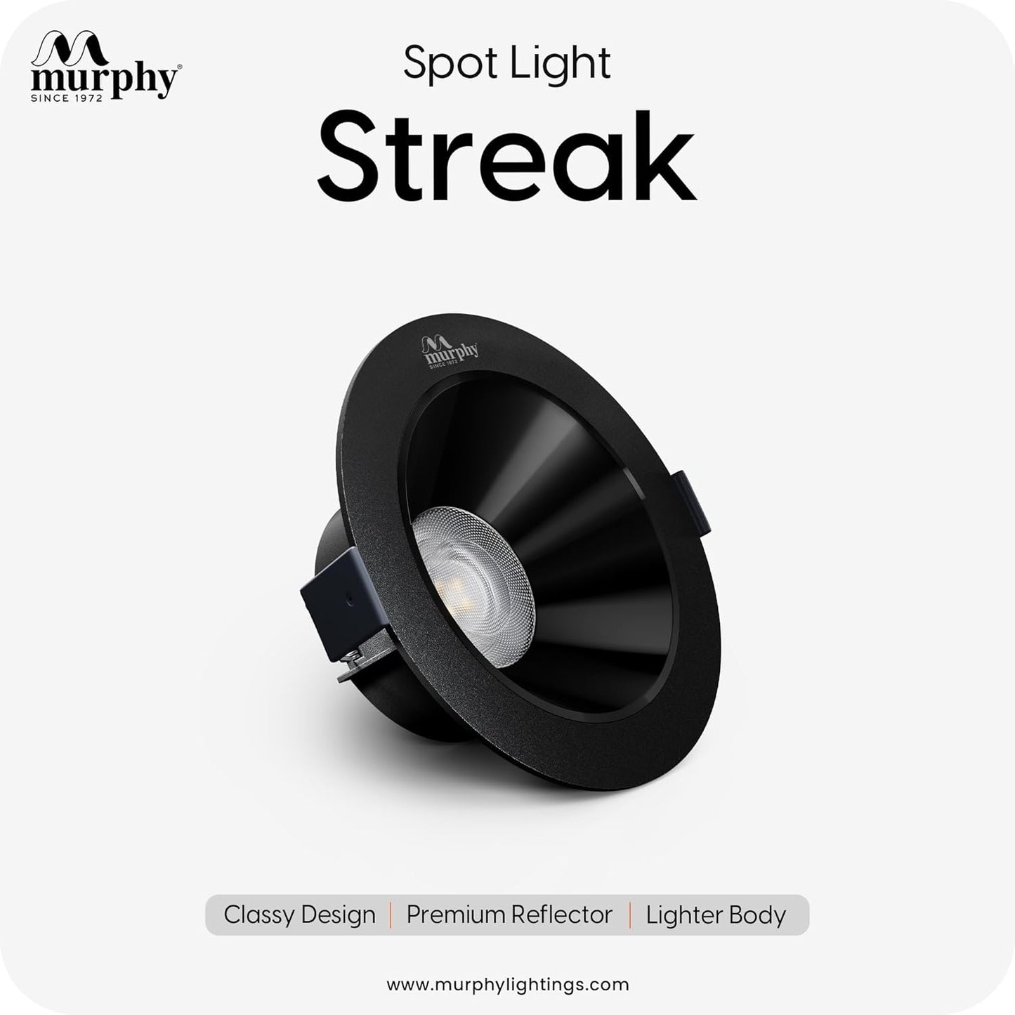 Murphy 7W Streak LED Down Light BL+Black Finish Bulb Down Light