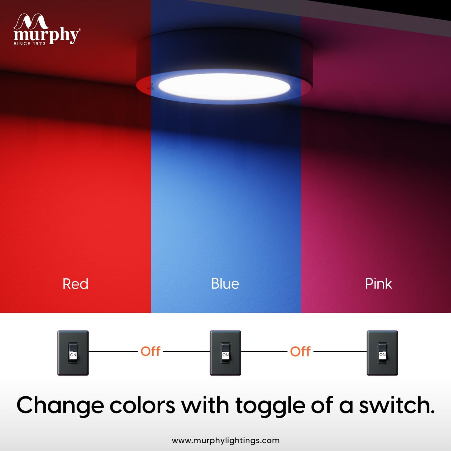 5W CBL Murphy 3-IN-1 Round Surface LED Down Light : R/B/P