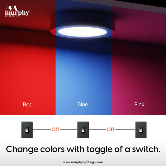 5W CBL Murphy 3-IN-1 Round Surface LED Down Light : R/B/P