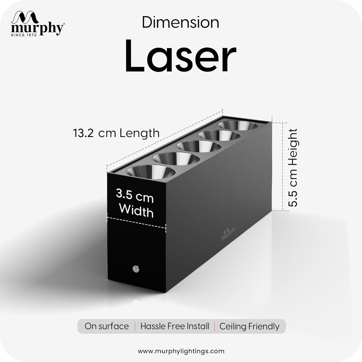 Murphy 10W Black Finish Square Laser Surface LED COB Spot