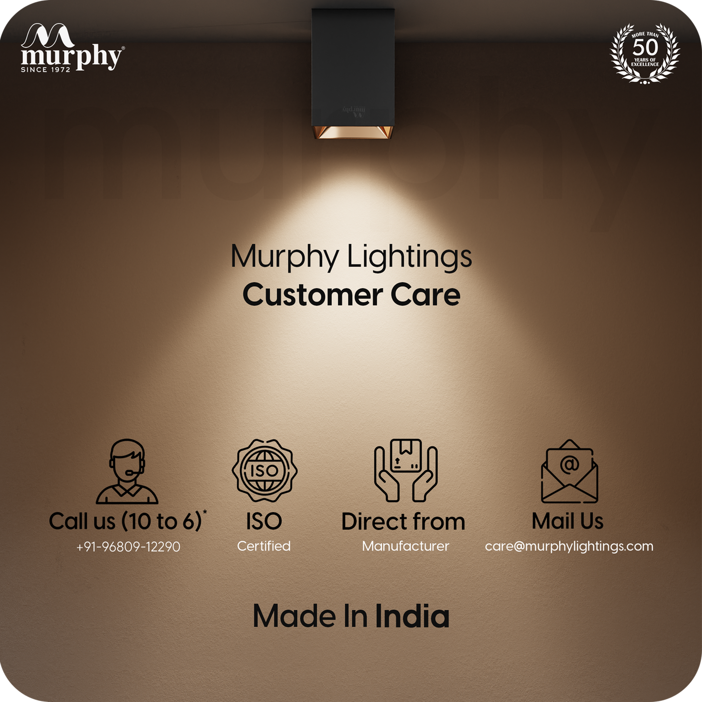 Murphy 10W Square Cylindrical Shape Surface Mounted COB Spot Downlight