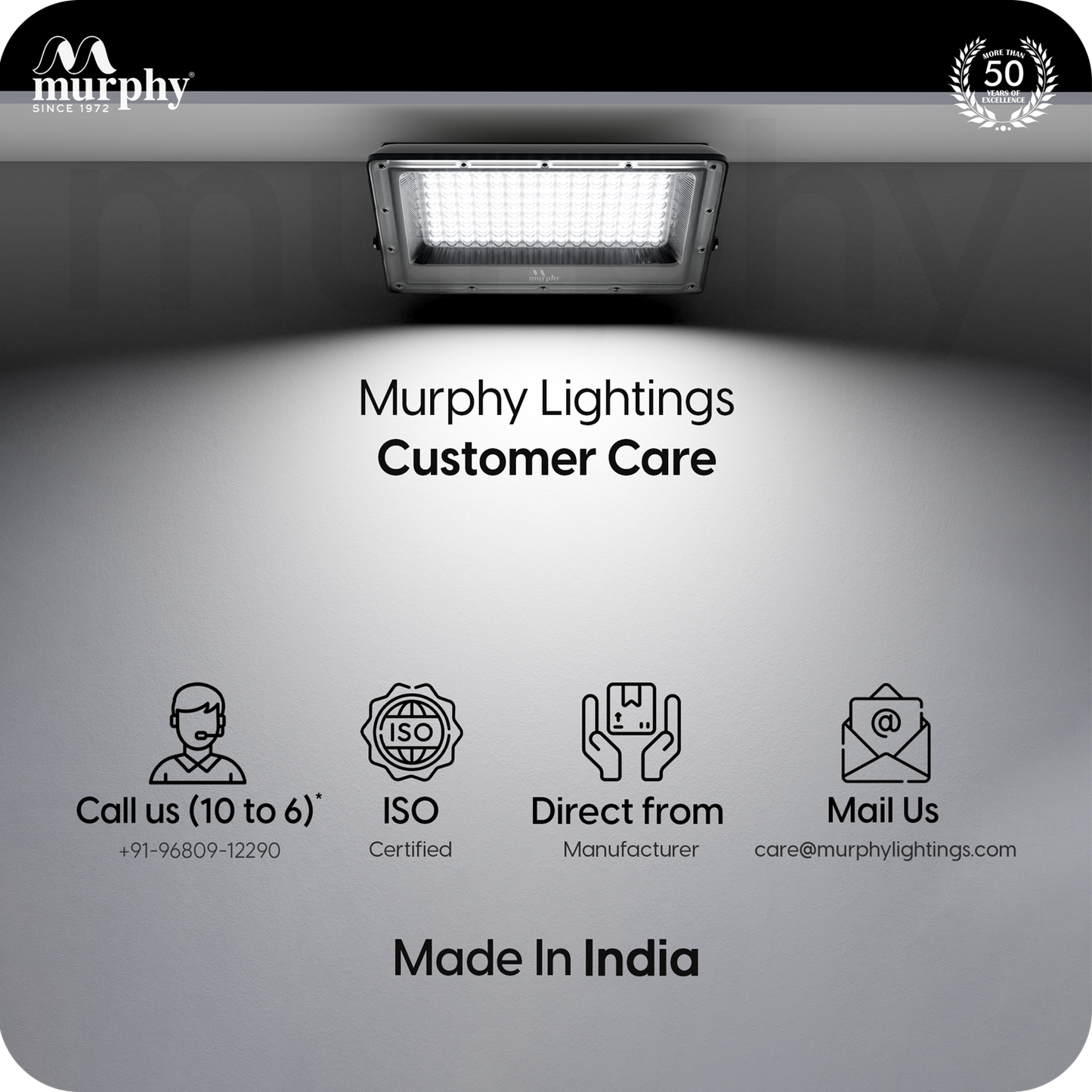 Murphy Steller LED 50W LED Flood Light, IP65 Rated Outdoor Light (Cool White, BIS Approved)