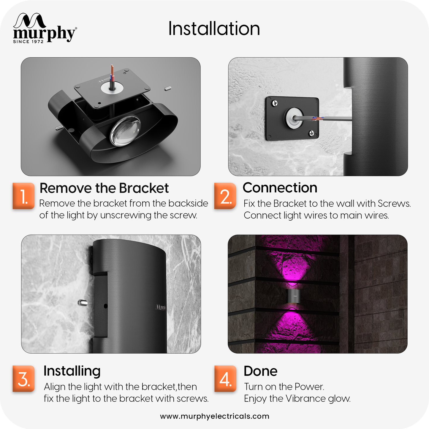 Murphy 2W LED Wayon Up & Down Light (Auto RGB)