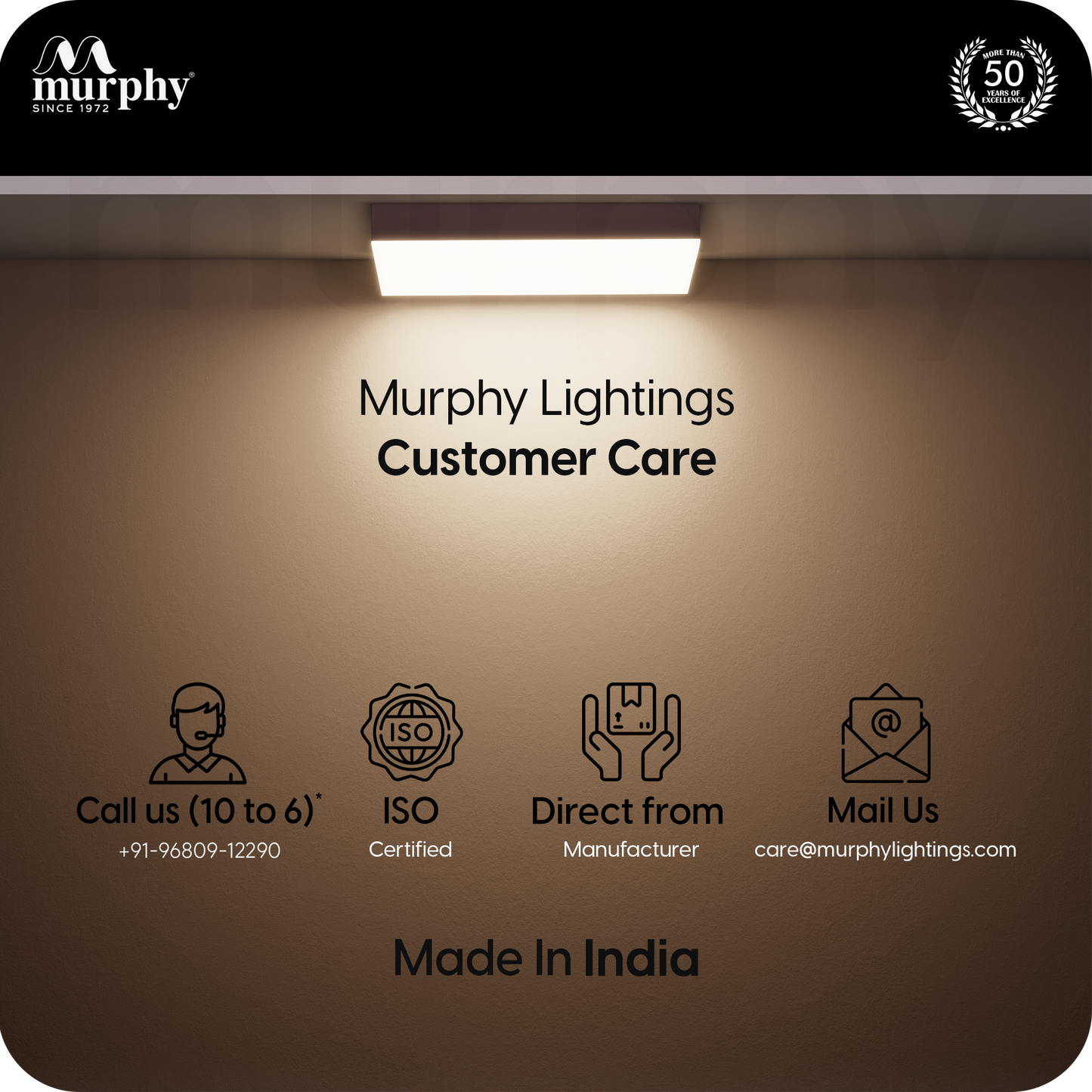 Murphy 12W Rimless Square Surface Panel Light