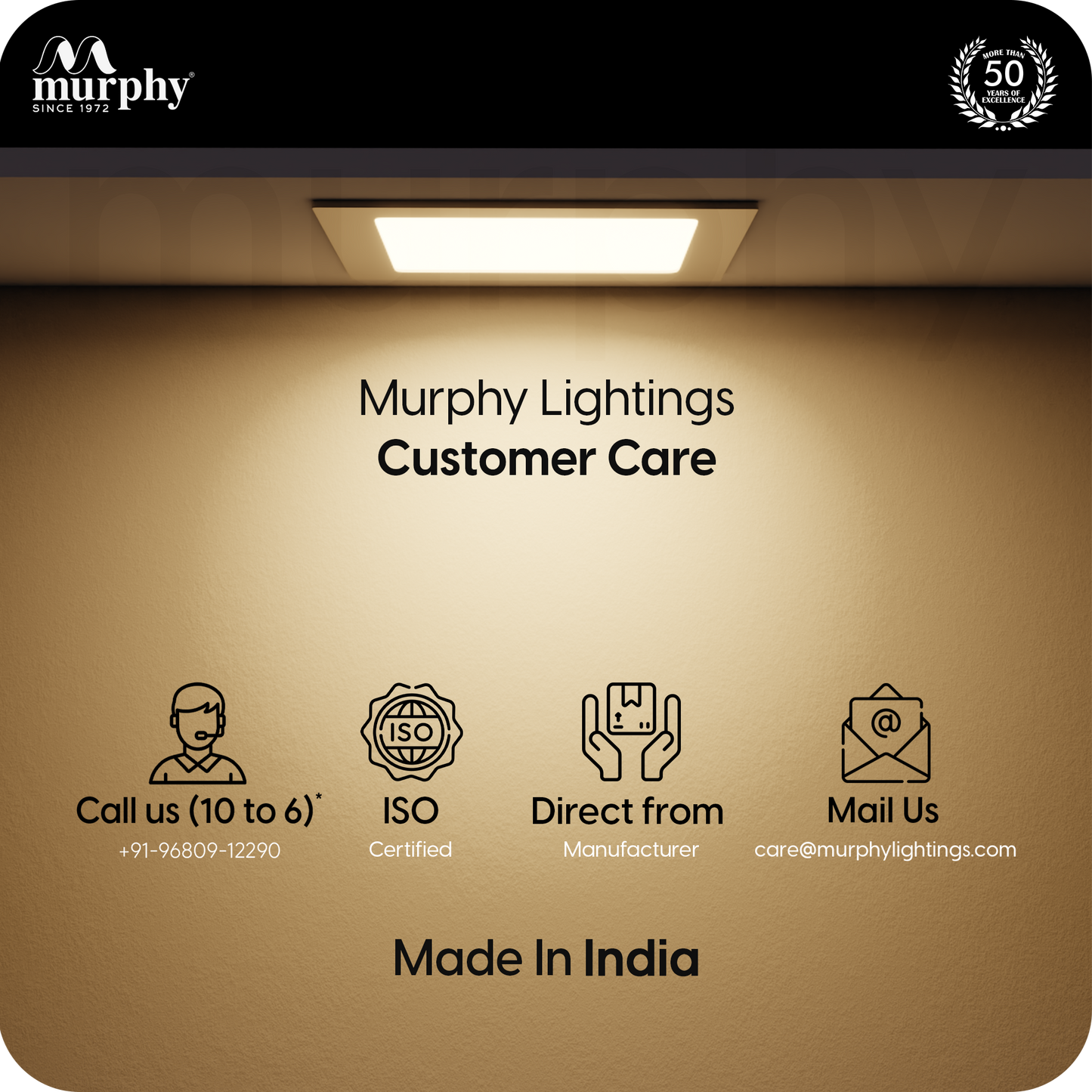 Murphy 9W Slim Square Recess Panel Light