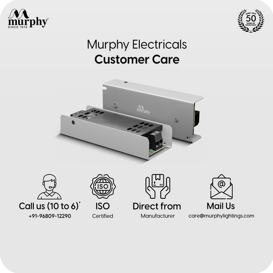 Murphy 3A 12V DC LED Driver (SMPS) | Constant Voltage Power Supply for Indoor LED Strip Lights | Aluminium Body | BIS Approved | (1-Year Warranty)