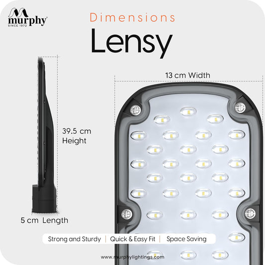 Murphy LED Lensy 50W Dusk to Dawn Auto Day/Night ON/Off Street Light, IP-65 Outdoor Light Cool White
