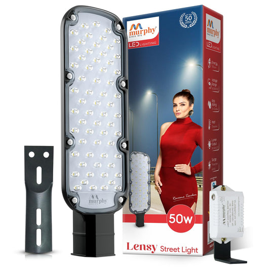 Murphy LED Lensy 50W Dusk to Dawn Auto Day/Night ON/Off Street Light, IP-65 Outdoor Light Cool White