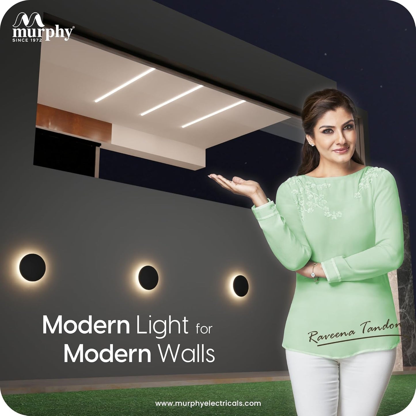 Murphy 12W Black Moon LED Wall Lamp