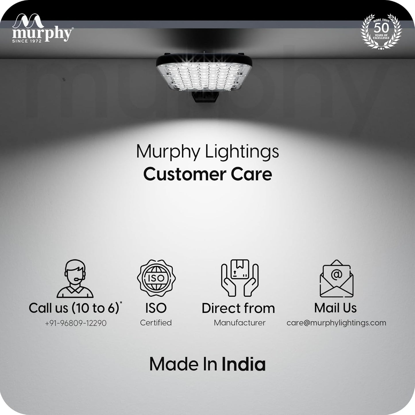 Murphy LED Lensy 50 Watts Ip-65 Bis Approved Waterproof Outdoor Street Light, Cool White