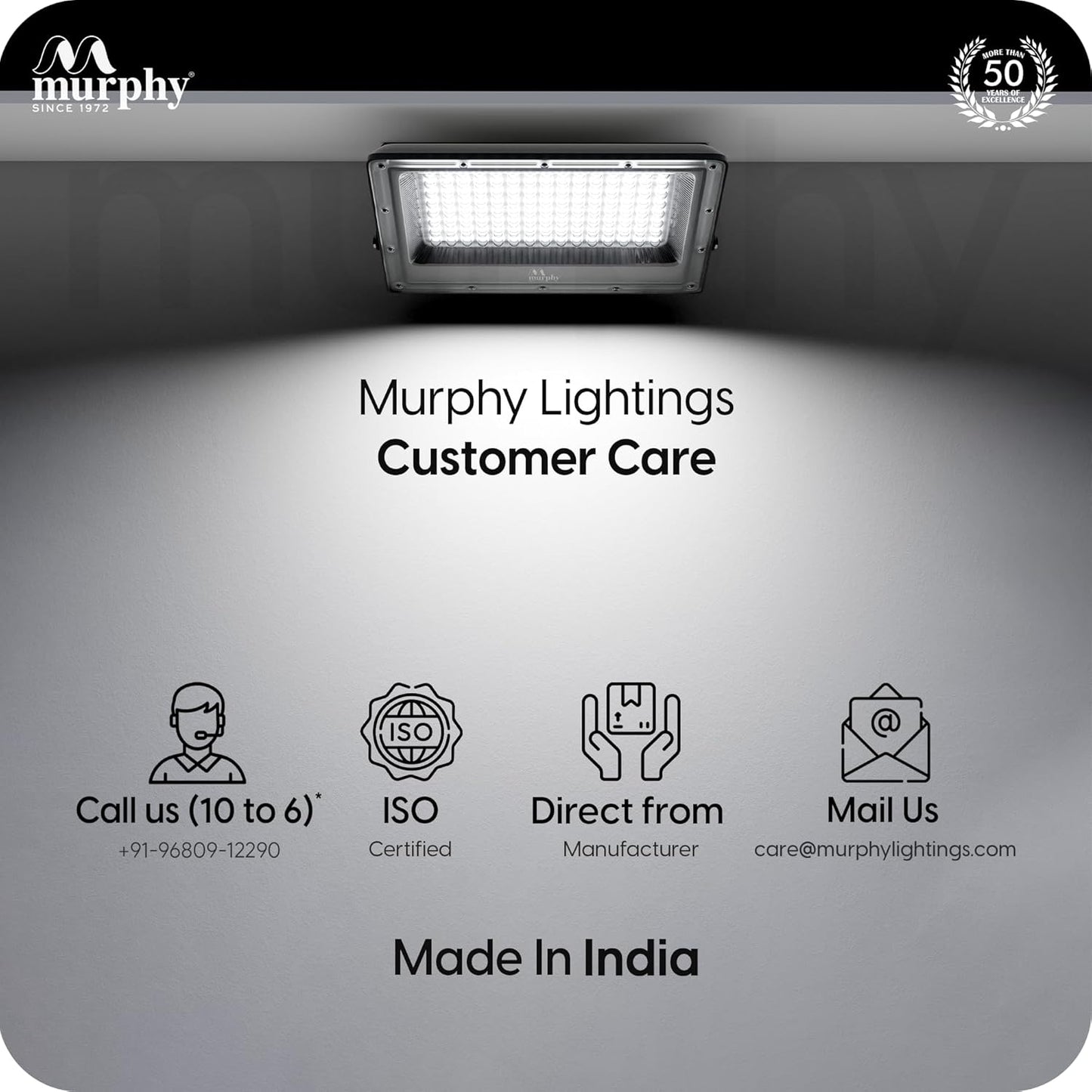 Murphy Stellar 10W LED Flood Light with Day-Night Sensor & Driver, Cool White 6500K, IP66 Waterproof, Outdoor Security & Landscape Lighting, BIS Approved