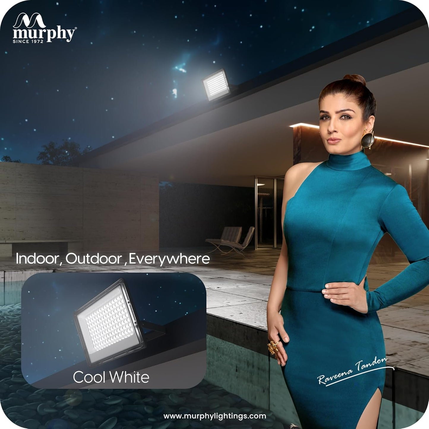 Murphy Stellar 200W LED Flood Light | Ultra-Bright 6500K Cool White | IP66 Waterproof & Surge Protected | High Lumen Outdoor Security Light for Factory, Sports Ground