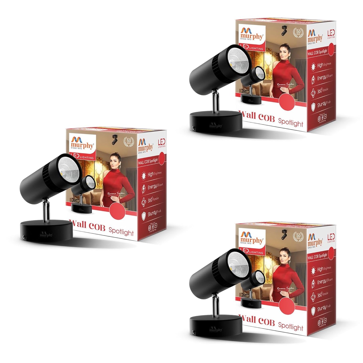 Murphy 6W Adjustable Aliminum LED Wall COB Black Body