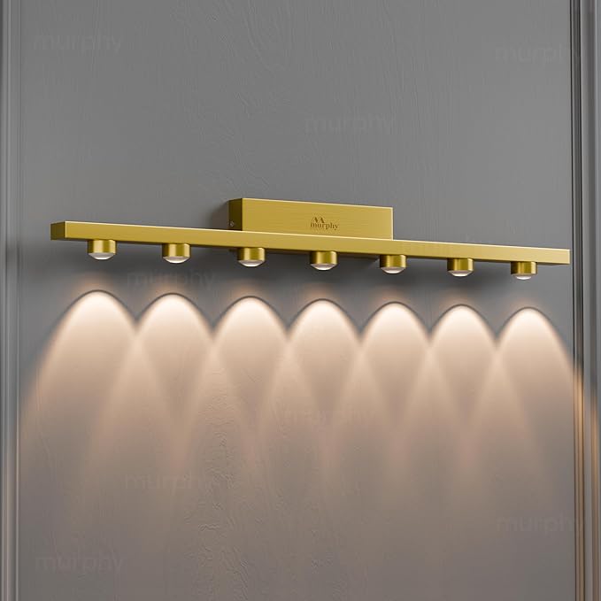 Murphy 7-Glow Goldray|LED Mirror/Vanity Light|- Luxurious Gold Finish|Warm White, 2-Year Warranty