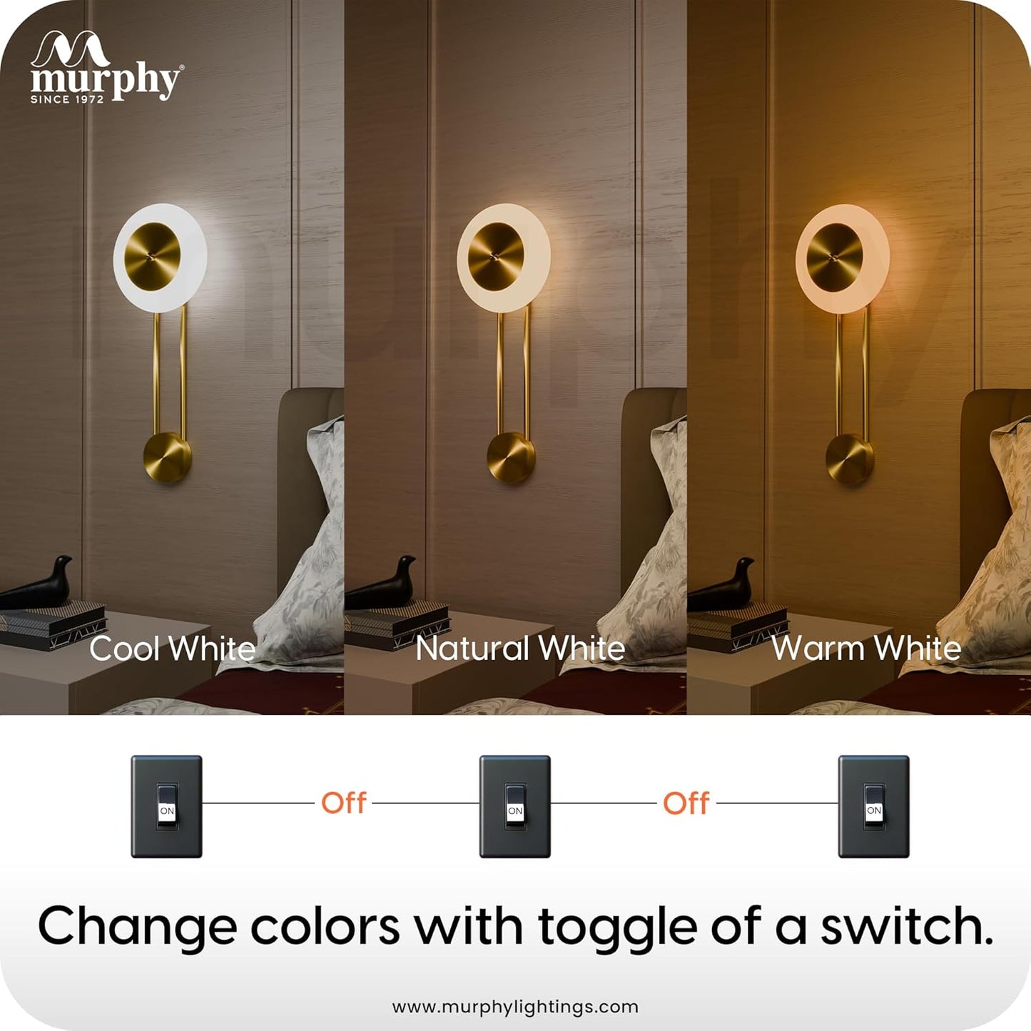 Murphy Modern Brass Finish Clock Style Pendant Wall Light – Luxury Hanging Light with 3in1 Colour Changing Function 2 Years Warranty