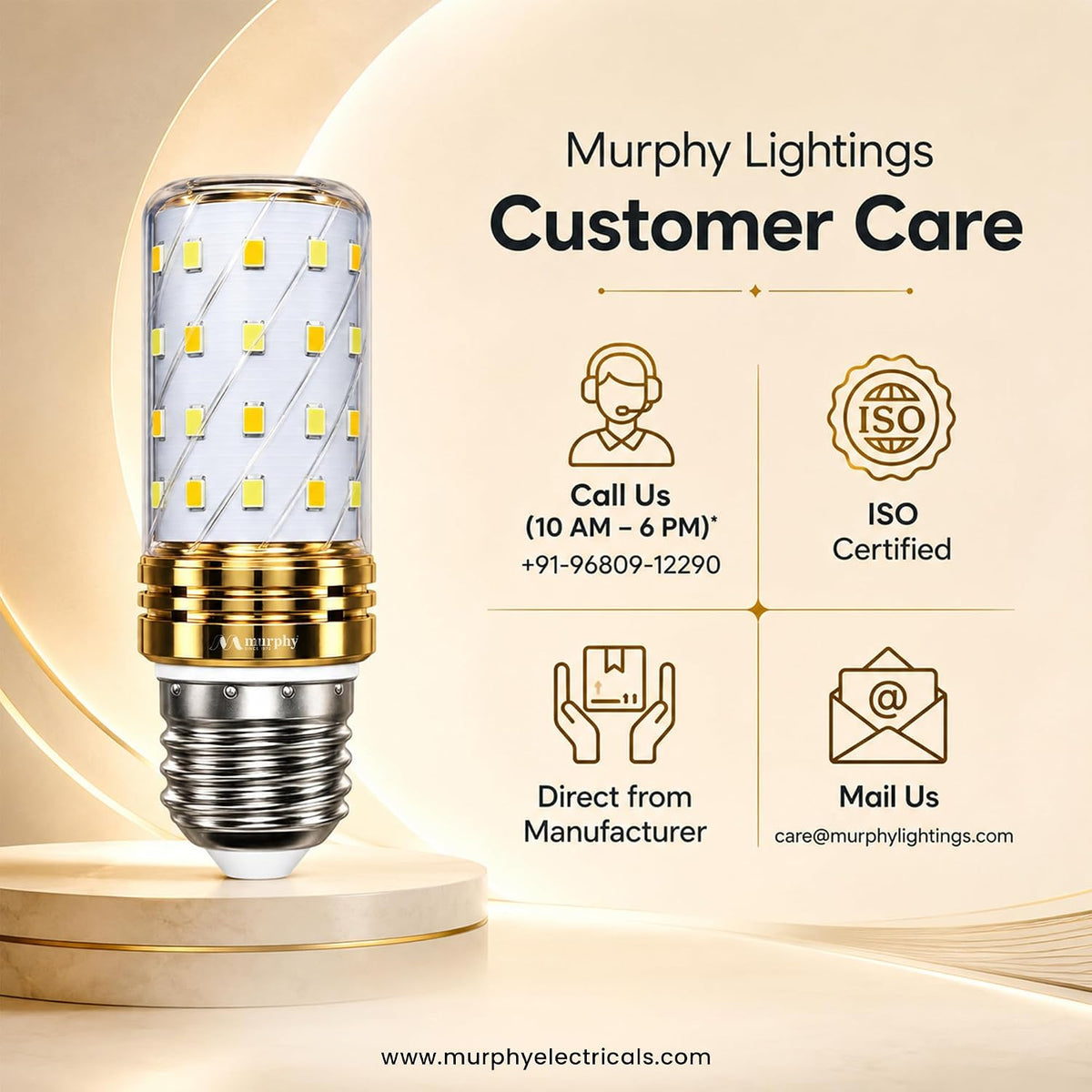 Murphy 6W 3-in-1 LED Corn Bulb – E27 | CW, WW & NW