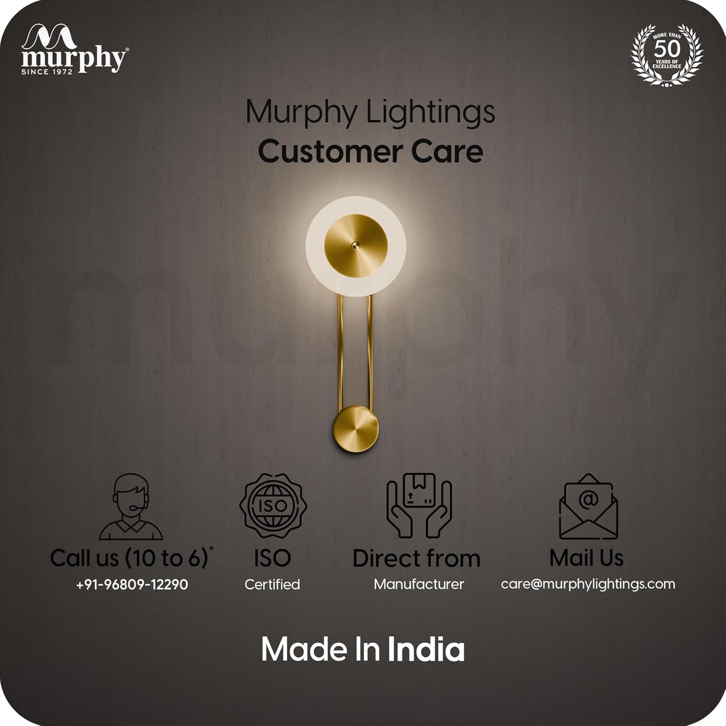 Murphy Modern Brass Finish Clock Style Pendant Wall Light – Luxury Hanging Light with 3in1 Colour Changing Function 2 Years Warranty